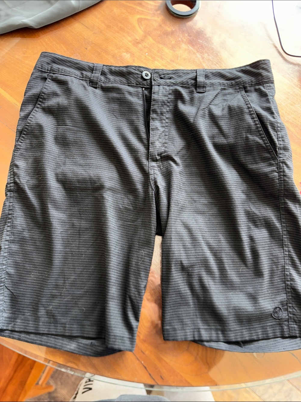 Hang Ten Black Pinstripe Hybrid Swim Shorts
